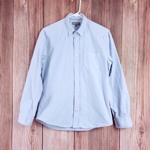 Men's Light Blue Casual Button-Down Shirt S Slim
